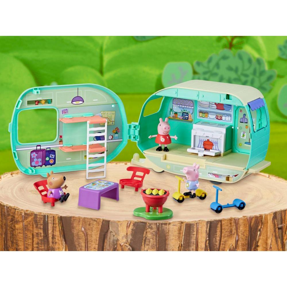 Peppa Pig Toys Peppas Caravan Playset with 3 Figures Preschool Toys for Ages 3 - Image 4