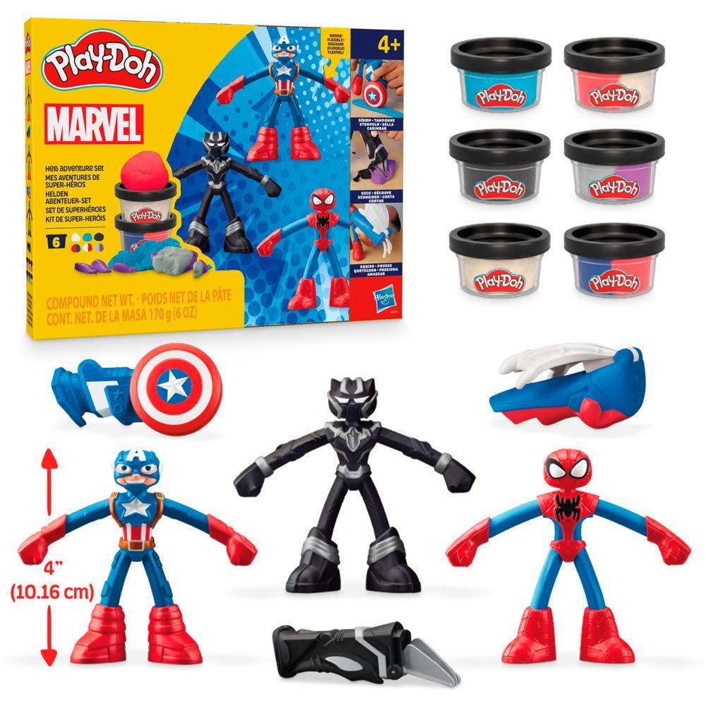 Play-Doh Marvel Hero Adventure Playset with 3 Marvel Action Figures and Accessories 4 - Image 6