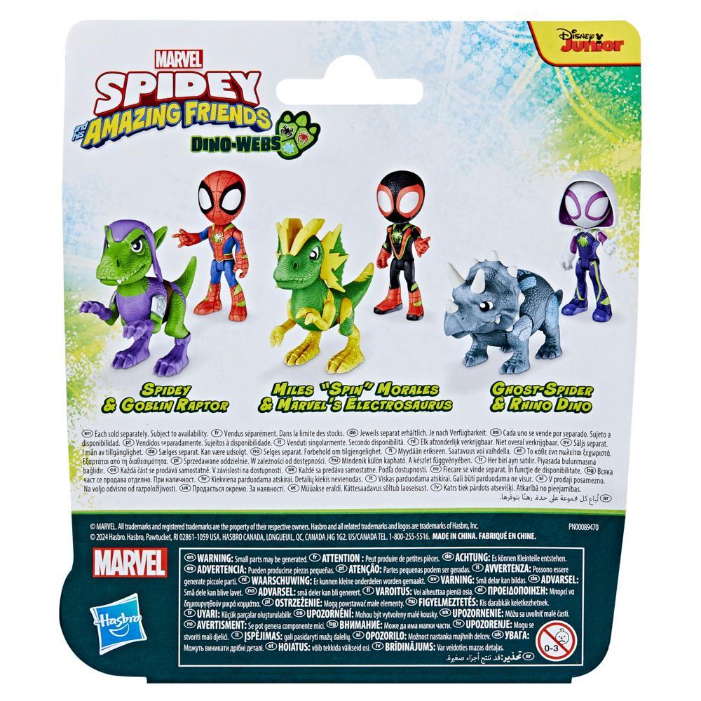 Marvel Spidey and His Amazing Friends Dino-Webs Miles Spin Morales Marvels Electrosaurus Action Figures - Image 3