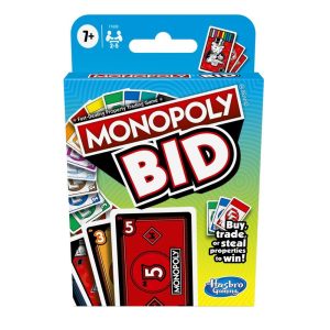 Monopoly Bid Game Quick-Playing Card Game For Families and Kids Ages 7 and Up