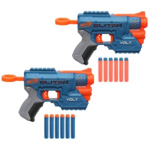 Nerf Elite 20 Volt SD-1 Blaster 2-Pack Includes 2 Blasters and 12 Nerf Elite Darts Light Beam Targeting Dart Storage
