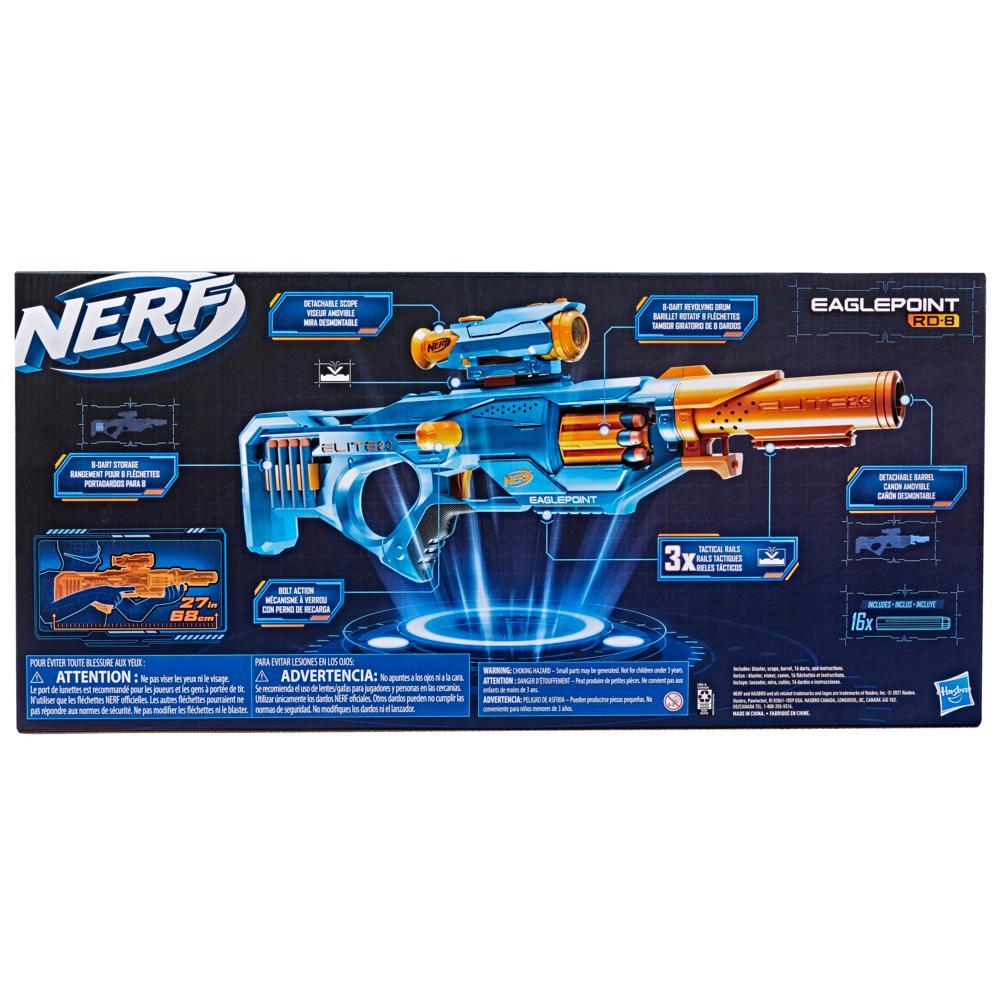 Nerf Elite 20 Eaglepoint RD-8 Blaster -- 8-Dart Drum Detachable Scope and Barrel 16 Nerf Darts Bolt Action - Image 8