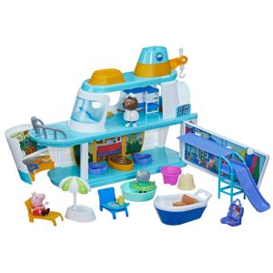 Peppa Pigs Cruise Ship Peppa Pig Playset with 17 Pieces Preschool Toys Ages 3