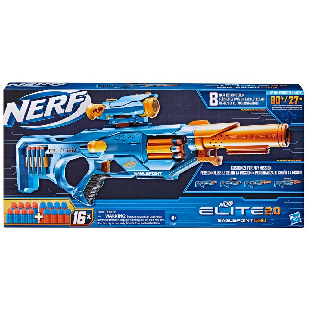 Nerf Elite 20 Eaglepoint RD-8 Blaster -- 8-Dart Drum Detachable Scope and Barrel 16 Nerf Darts Bolt Action - Image 7