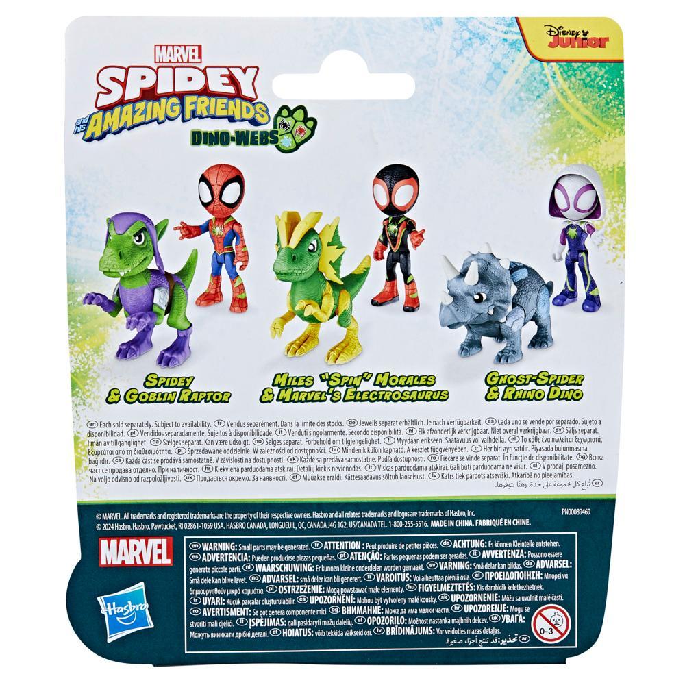 Marvel Spidey and His Amazing Friends Dino-Webs Spidey and Goblin Raptor Action Figures - Image 3