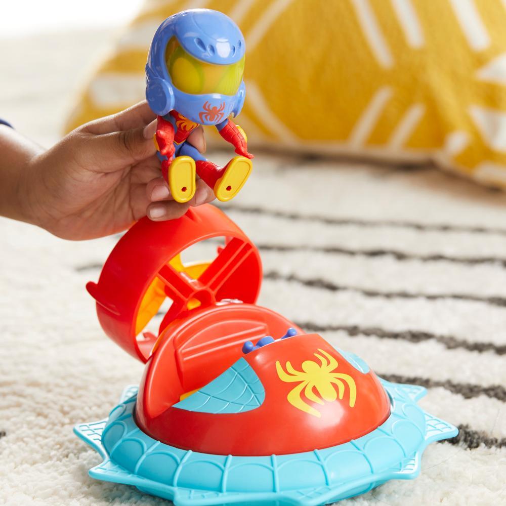Marvel Spidey and His Amazing Friends Web-Spinners Spidey with Hover Spinner Toy Car - Image 5