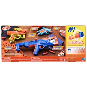 Nerf N Series Gear Up Pack 3x Blasters 18 Nerf N1 Darts Compatible Only with Nerf N Series Blasters