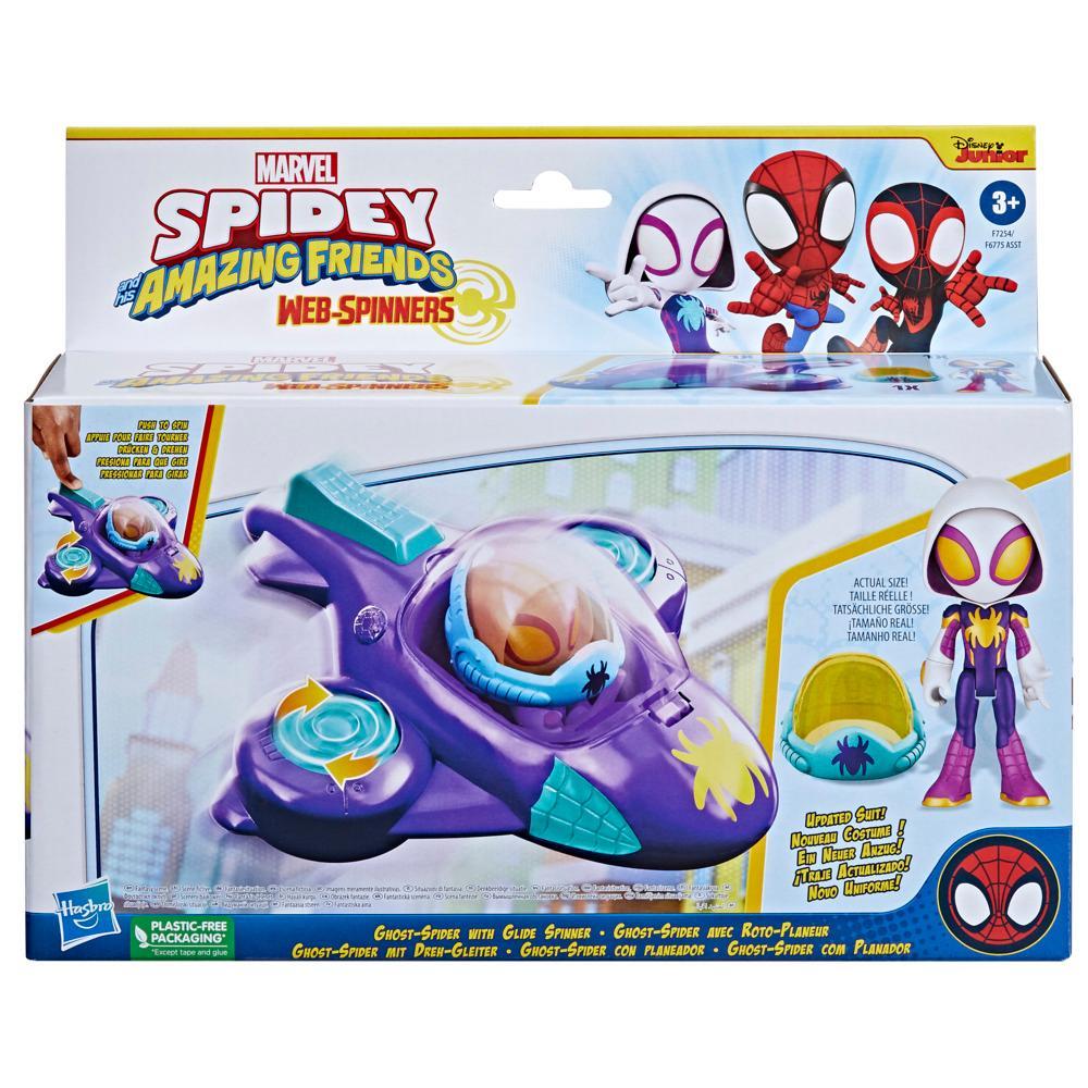 Marvel Spidey and His Amazing Friends Web-Spinners Ghost-Spider with Glide Spinner Toy Car - Image 7