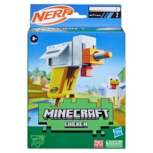 Nerf MicroShots Minecraft Chicken Blaster Includes 2 Nerf Elite Foam Darts