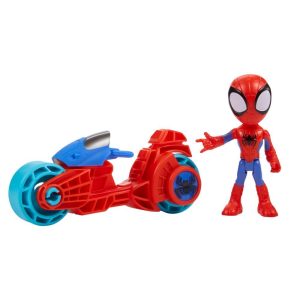 Marvel Spidey and His Amazing Friends Spidey Action Figure  Toy Motorcycle Kids 3 and Up