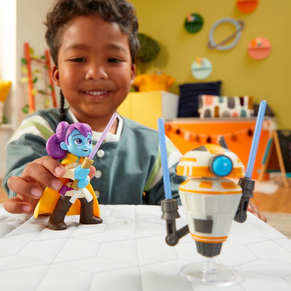 Star Wars Young Jedi Adventures Pop-Up Lightsaber Duel Lys Solay Training Droid Figures 4 - Image 2