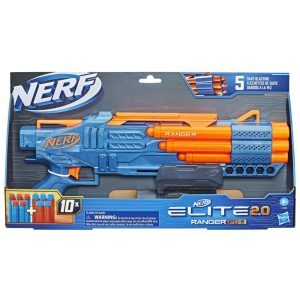 Nerf Elite 20 Ranger PD-5 Blaster 5- Barrel Blasting 10 Nerf Elite Darts Easy To Use Dart Storage Pump Action