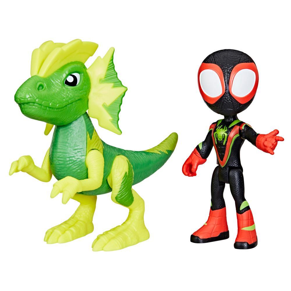 Marvel Spidey and His Amazing Friends Dino-Webs Miles Spin Morales Marvels Electrosaurus Action Figures