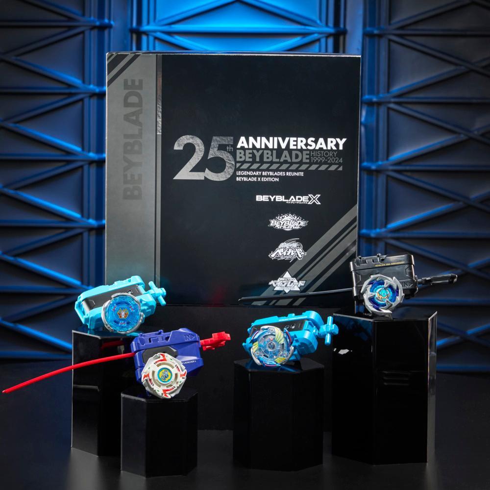 Beyblade X 25th Anniversary Set with 4 Tops 4 Launchers Ages 8 - Image 2