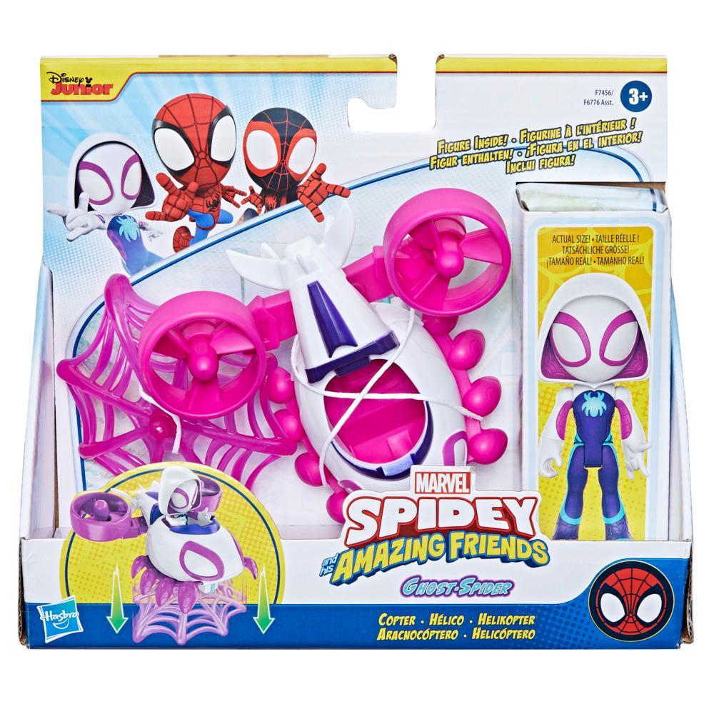 Marvel Spidey and His Amazing Friends Ghost Spider Copter Set Action Figure Vehicle and Accessory - Image 7